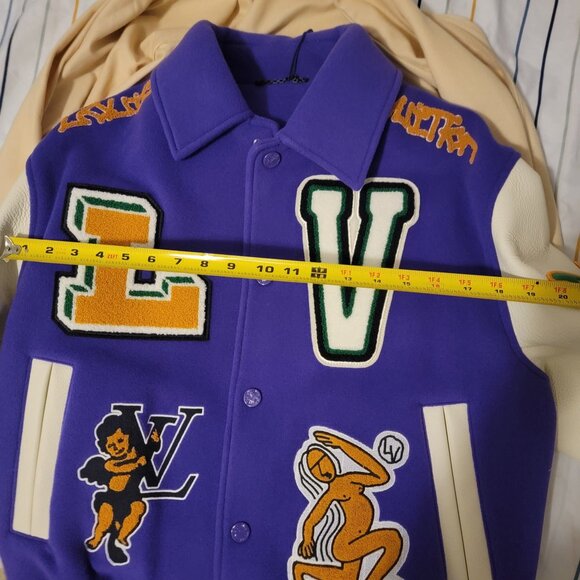 Louis Vuitton x Virgil Abloh size 44 AW22 Purple Frog Varsity - Picture 13 of 15